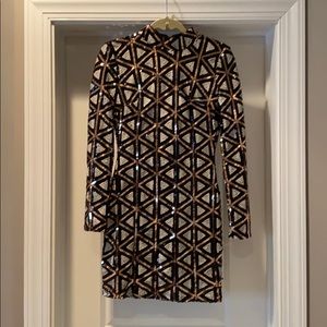 Lulus Sequined Long Sleeved Dress